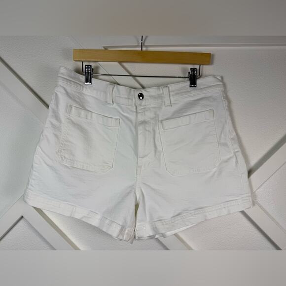 Madewell The Denim Emmett Short: Patch Pocket Edition Tile White Size 31 - Picture 2 of 13